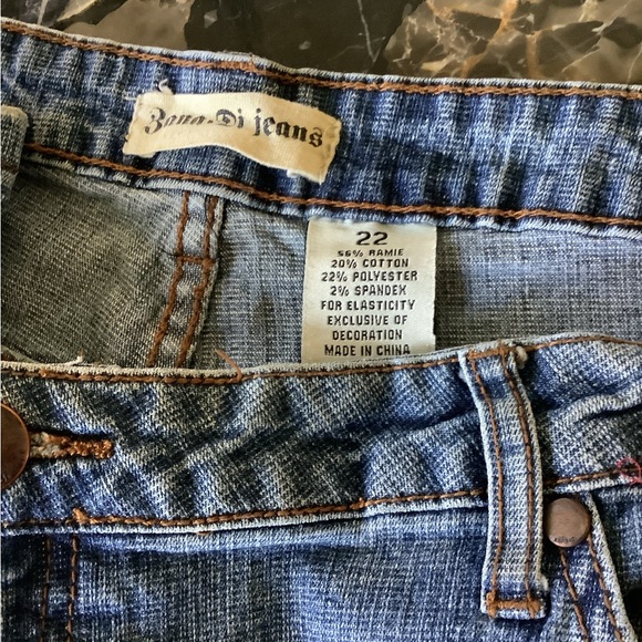 Vintage y2k bana di turquoise stone crystal embellished jeans size 22 - Picture 7 of 7